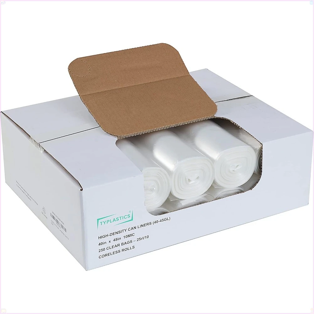 

Мешки для мусора прозрачные, 40-45 галлонов, 40 x 48 дюймов, высокой плотности, 250 штук в упаковке – для переработки, промышленного и коммерческого использования