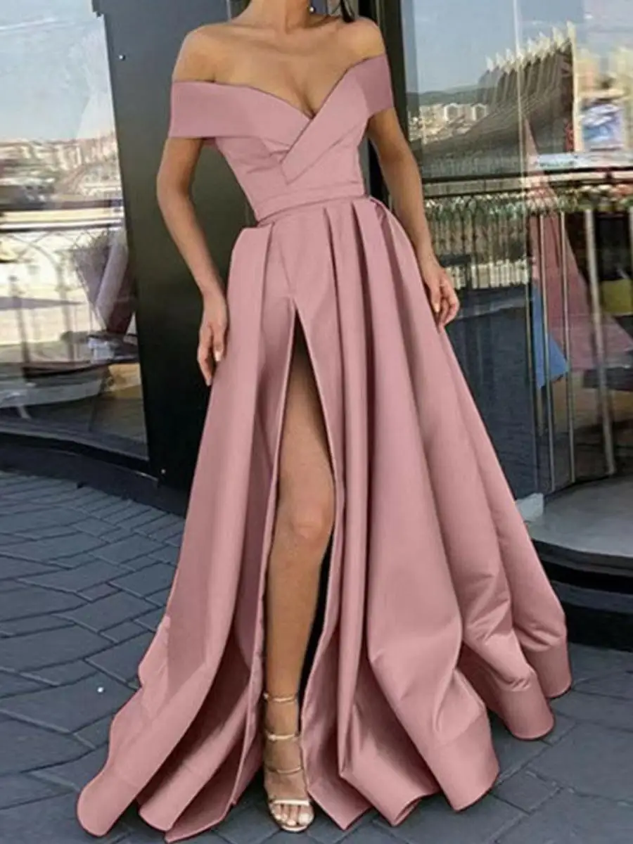 Robe de bal multicolore formelle Dr Deep V-Ne pour femmes, taille haute, Svel Princ, été 2023, Fiber de Polyester