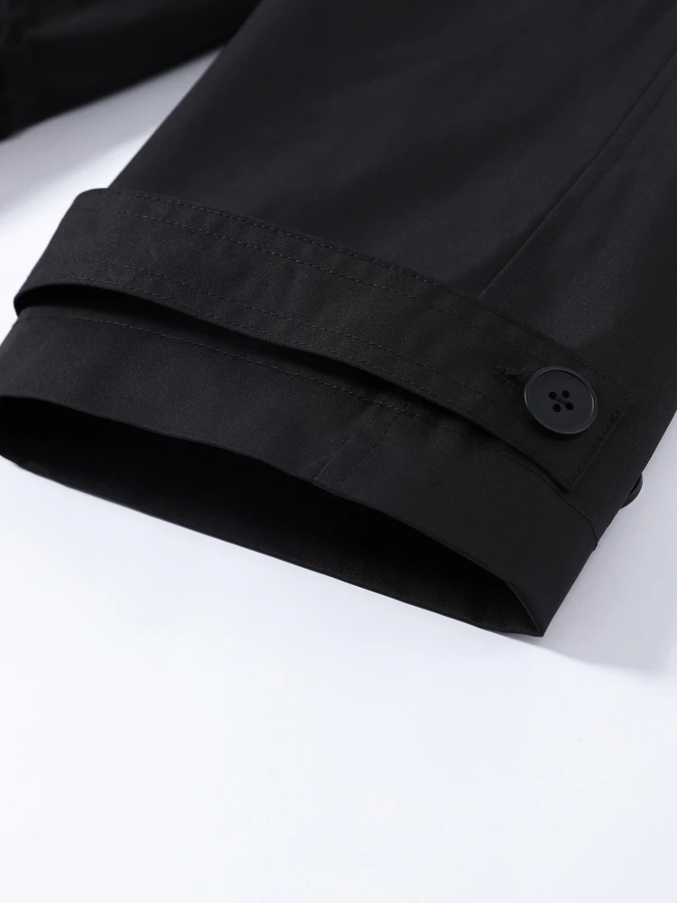 Stehkragen Langarm Oversize-Jacken für Damen Streetwear Große Taschen Kordelzug Taillenschnürung Schlanke Mäntel Frühling Damen-Oberbekleidung – Detail 11