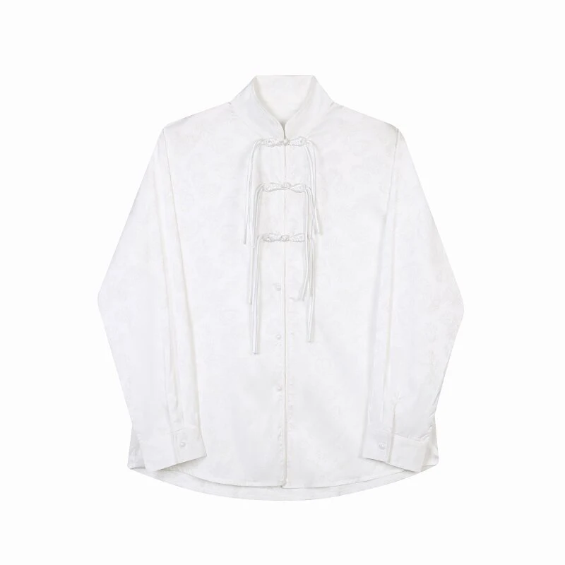 LUZHEN 2026 Spring Chinese Style Long-sleeve Shirt Men's Original High Quality With Buttoned Satin Jacquard Male Tops New JY6444