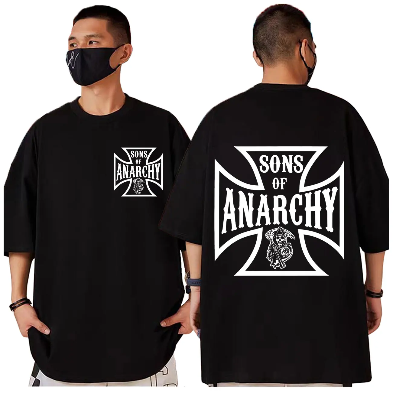 

Sons of Anarchy Double Sided Graphic T Shirts High Quality Fashion Short Sleeve T-shirts Men Women Casual Loose Cotton T-shirt