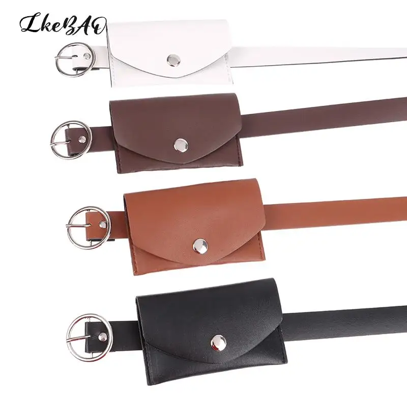 1PCS Metal Buckle Wallet Phone Pouch Adjustable PU Waist Pack 100CM Waist Belt Ladies Decorative Belts Salesperson Work Bag