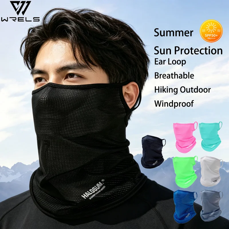 Summer Sun Protection Mask Ear Loop Breathable Hiking Outdoor Neck Gaiter Windproof Quick Drying Cycling Running Face Cover