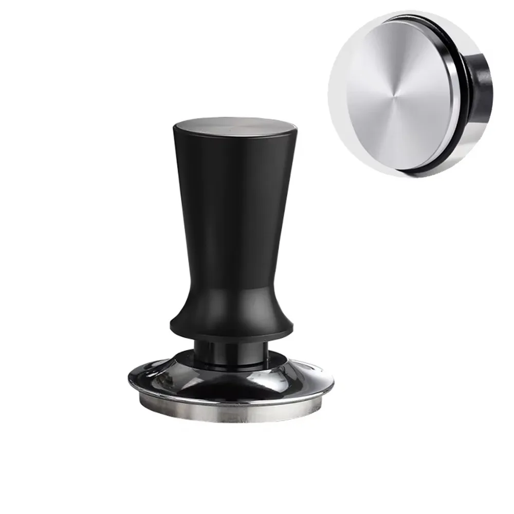 51mm/53mm/58mm Espresso Tamper Flat/Thread Base Constant Pressure Stainless Steel Coffee Tamper Non-slip Handle