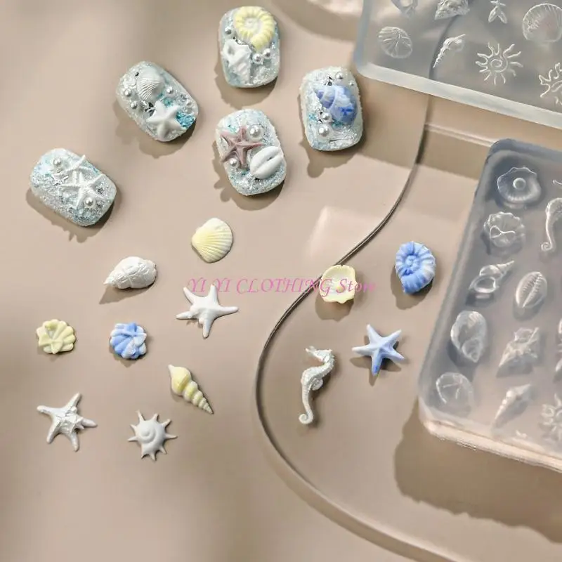 

N5KF Compact Oceanic Shell Design Silicone Mold For DIY Decorations And Accessories