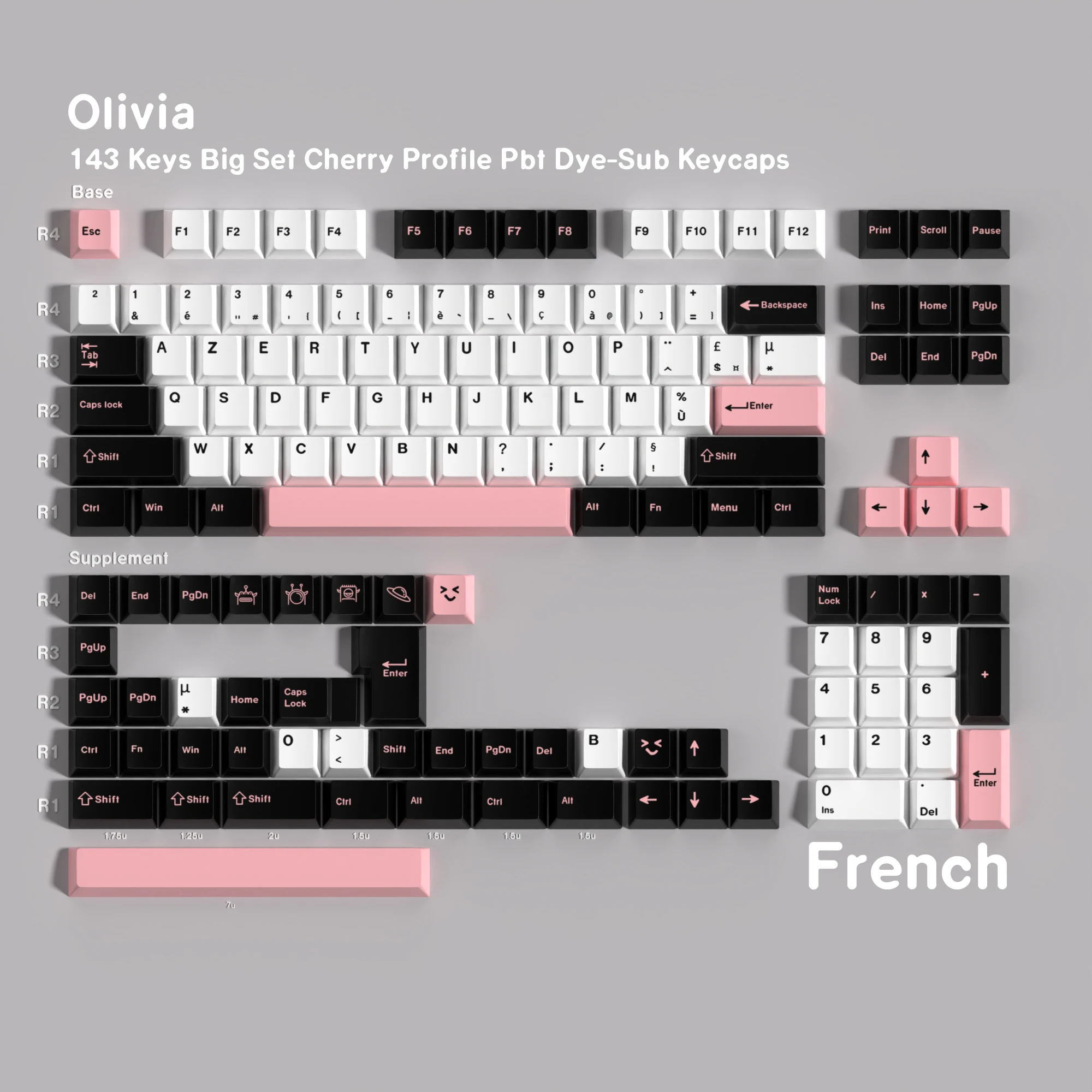 Klawisze PBT Cherry Koreański Francuski Niemiecki Hiszpański BRPT Hebrajski Dye Sub Keycap do klawiatur mechanicznych, niestandardowe klawisze arabskie JP — zdjęcie produktu 6