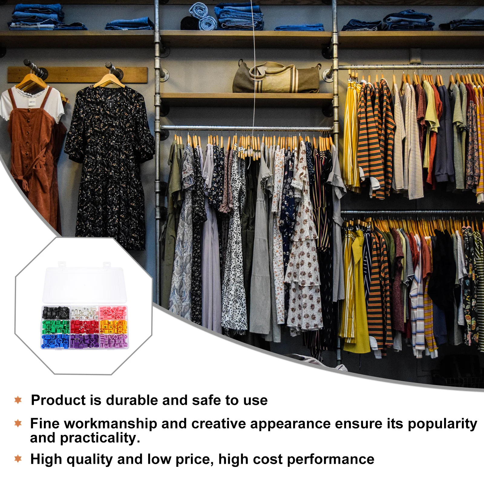 

450Pcs Exquisite Craftsmanship Clothes Hanger Size Markers Clear Coding Tags Hanger Size Markers Color-Coding Sizes Tags