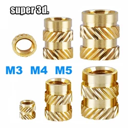 20/50/100pcs 삽입 삽입 너트 M3 M4 M5 스레드 널링 핫멜트 황동 스레드 열 세트 3D 프린터 부품 용 내열성