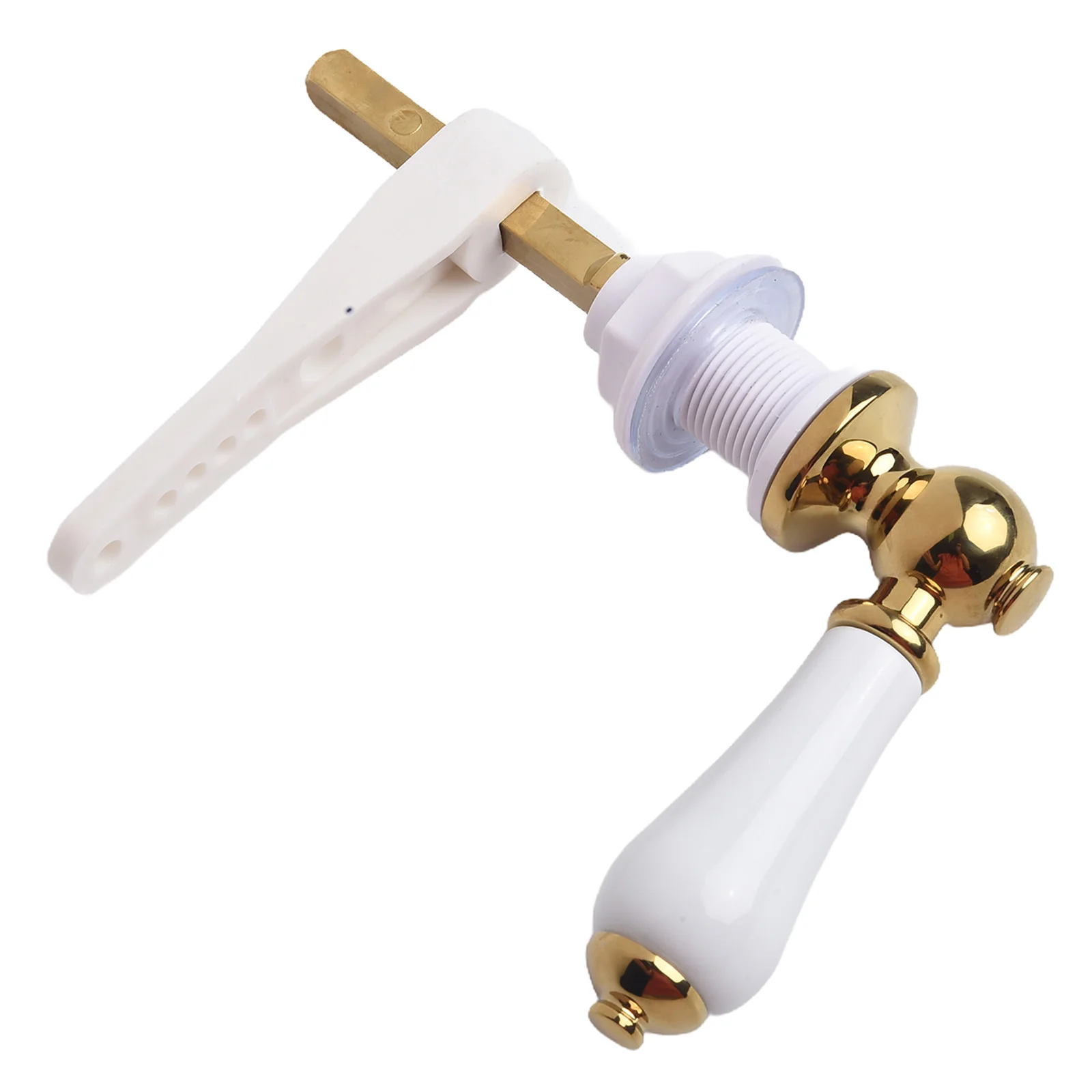 

Traditional Porcelain & Gold Victorian White Toilet Cistern Lever Flush Handle Home Bathroom Accessories Superior Quality