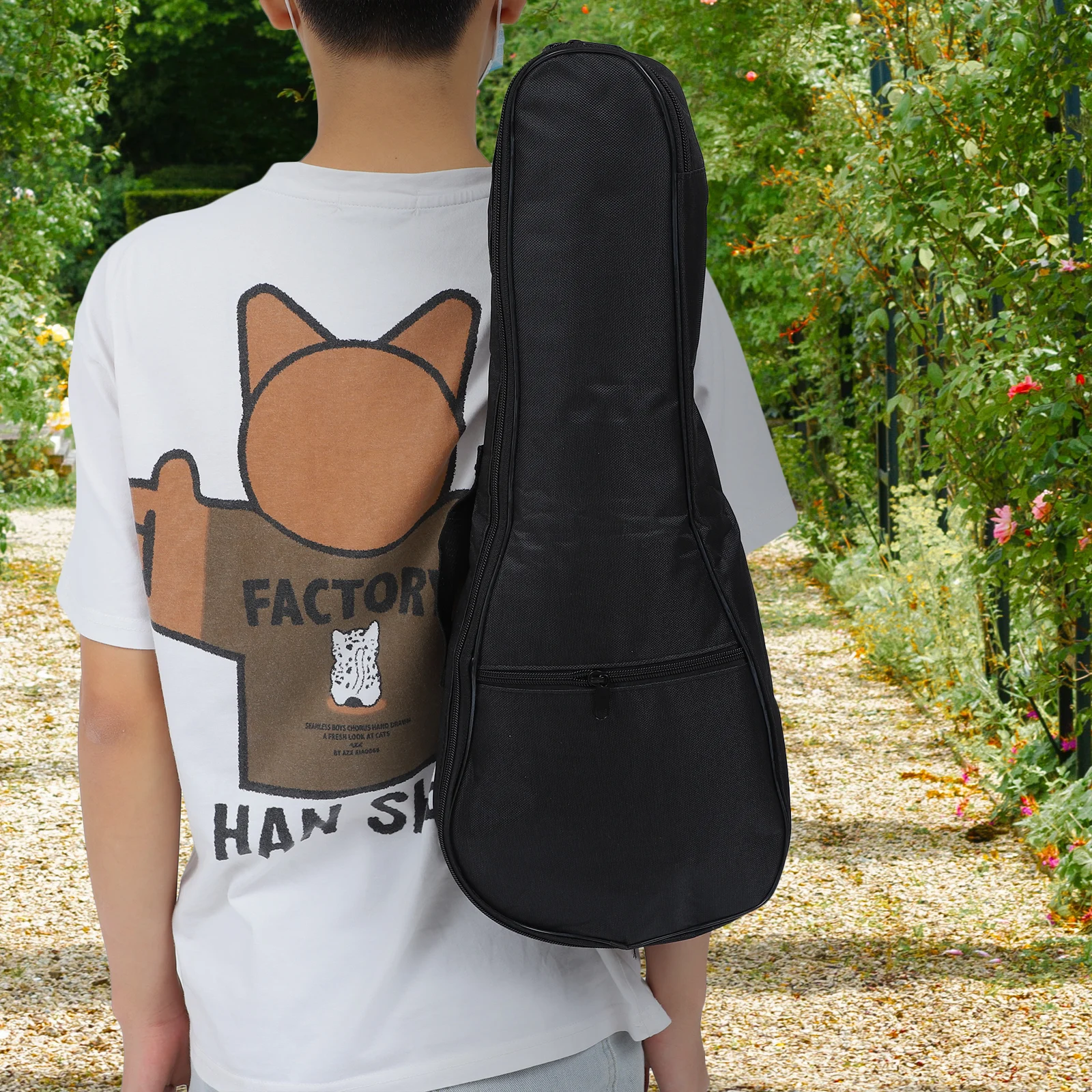 

Ukulele Gig Bag Portable Musical Instruments Black Carrying Case Oxford Cloth Padding Beginner Travel Lightweight Storage Bag