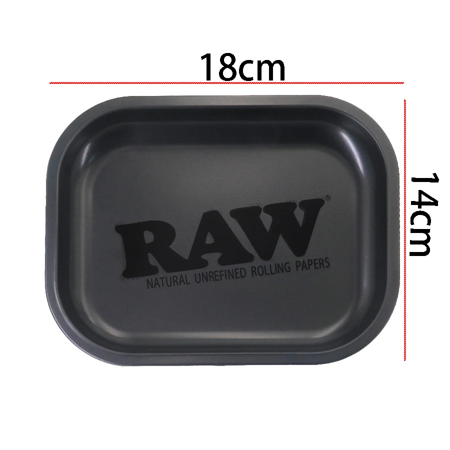 Matte Black Metal Cigarette Rolling Tray Tin Plated Container Cigar Cmoking Accessories Storage Tray view 3