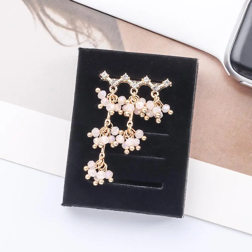 Diamond Pearl Strap Accessories Wristbelt Charms Decorative Chain Watch Band Ornament Decorative Ring For Apple Watch Band