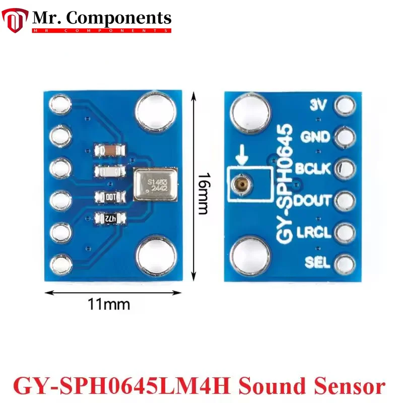 1PCS SPH0645 Digital Sound Sensor Module I2S ISS Interface MEMS Microphone Breakout SPH0645LM4H for Arduino GY-SPH0645LM4H