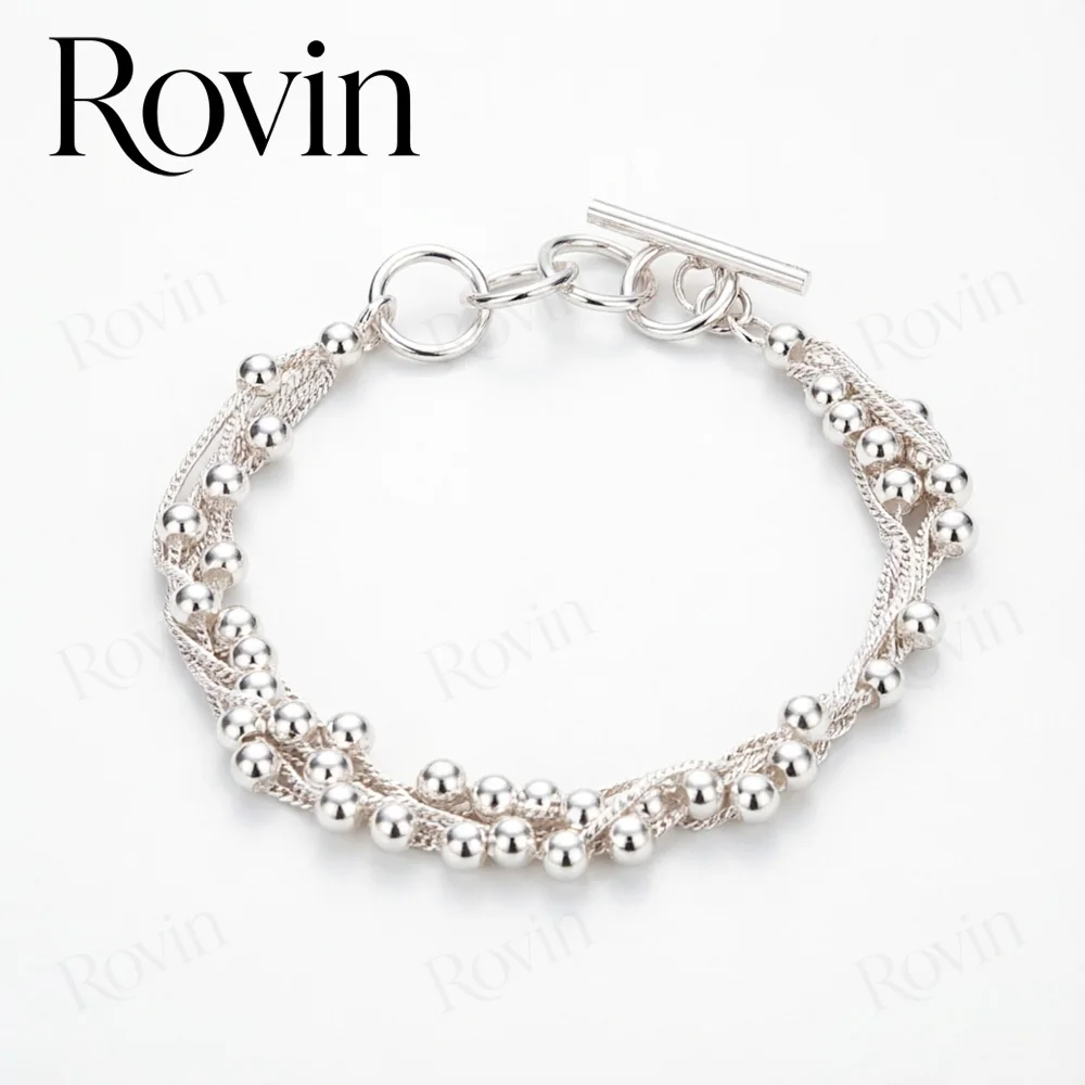 18K Gold 8-Inch Exquisite Multi-Layer Tassel and Bead Bracelet – Stylish Wedding Jewelry for Women