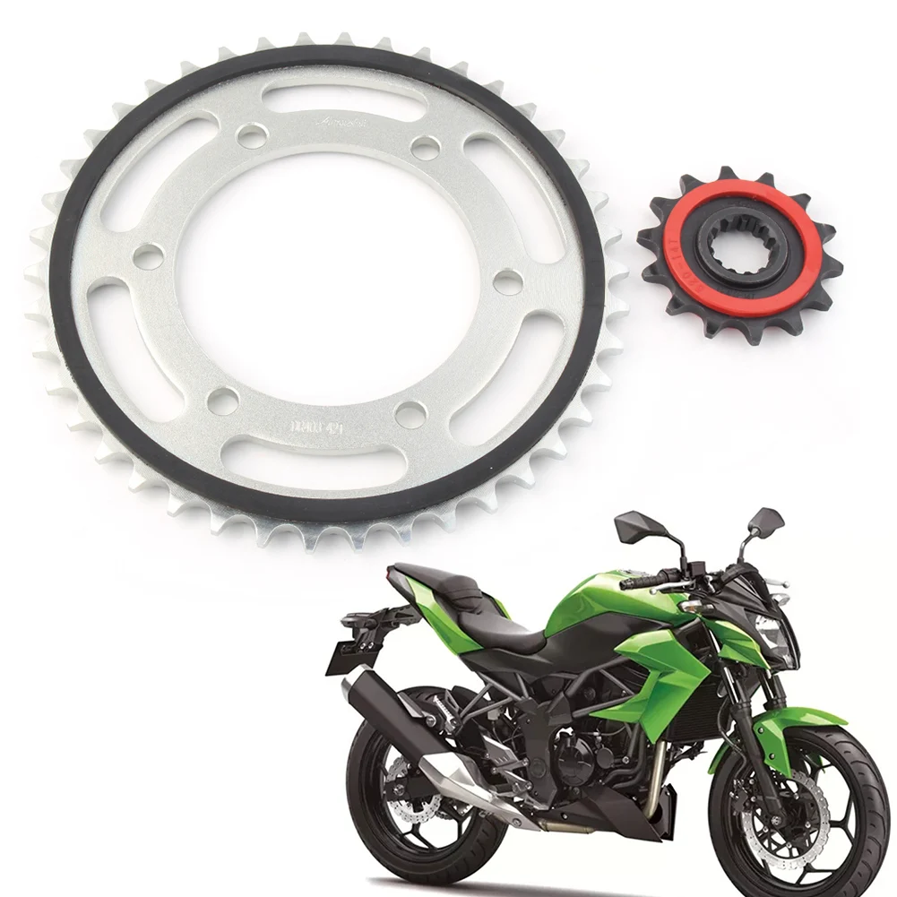 Motorcylce Front Rear Sprocket Engine Chain Drive Sprockets 14T + 42T For Kawasaki Z250 2015-2016 / Z300-2017