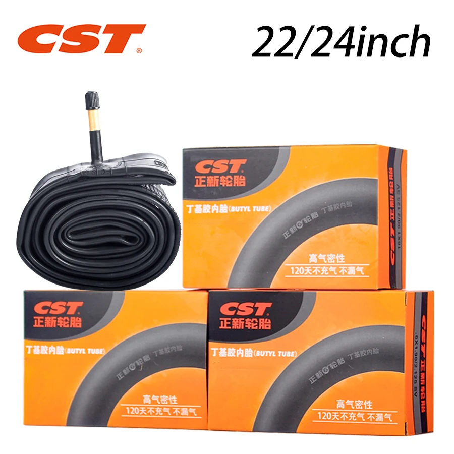 CST 자전거 이너 튜브 타이어, 부틸 고무, MTB 자전거 부품, 1.5 1.75 1.9 2.125, 24*1 3/8 SV/FV, 22, 24 인치
