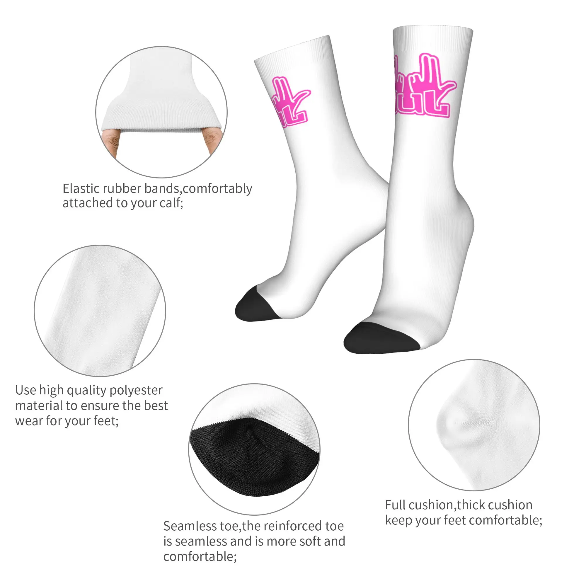 Custom France Jul  Men Women Crew Socks Unisex Kawaii Rap Music Spring Summer Autumn Winter Dress Socks