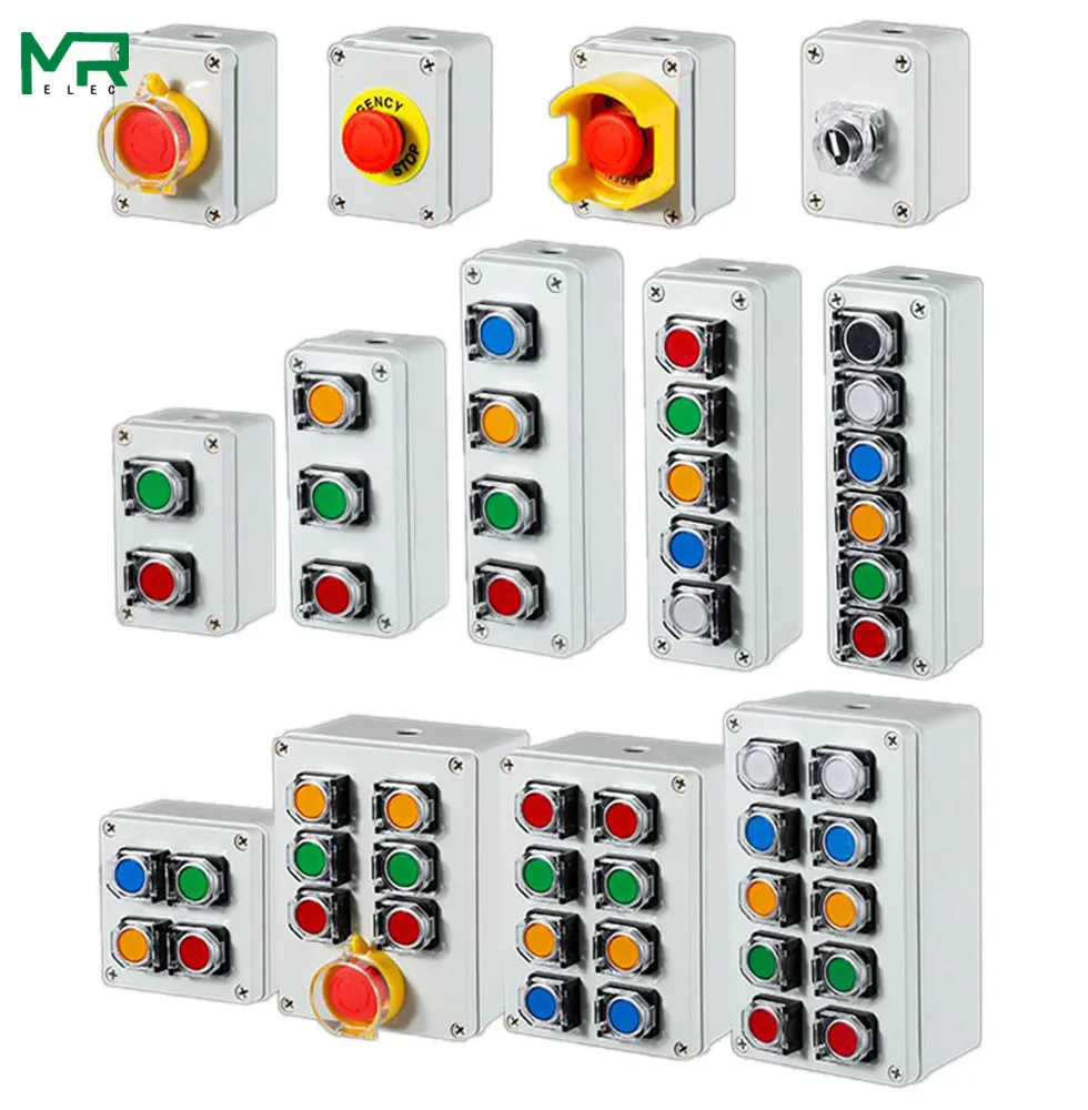 

Self locking Indoor and outdoor button box Emergency stop start switch Power alarm iron door elevator motor Electrical control b