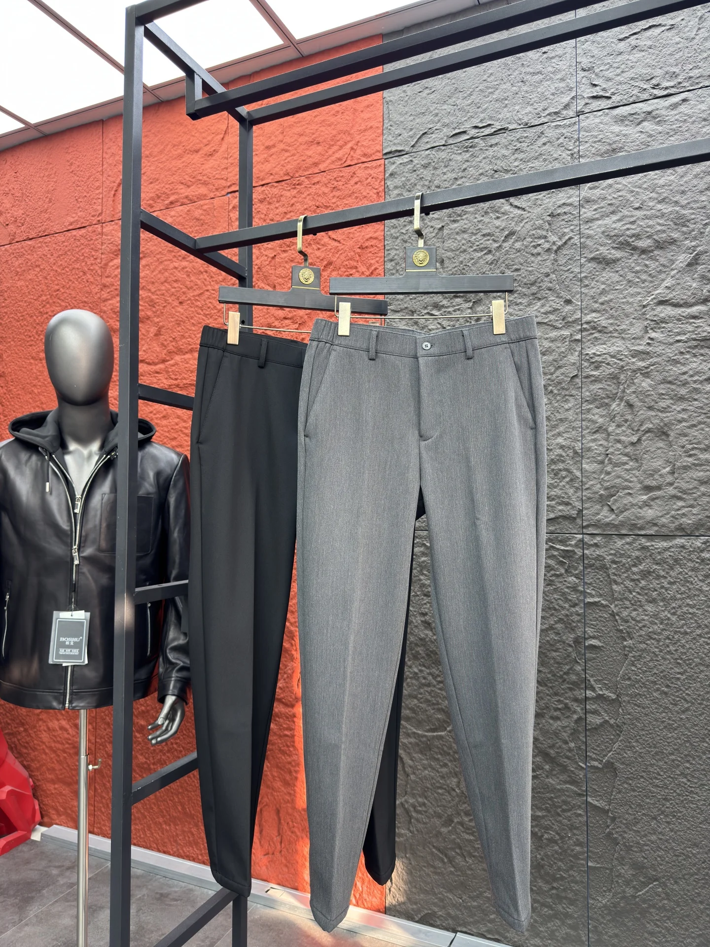 الرجال عادية Thiened Fce اصطف ثلاثية الأبعاد مصممة بناطيل تدفئة مستقيم الساق الترفيه بنطلون ألياف البوليستر منخفضة الخصر سستة