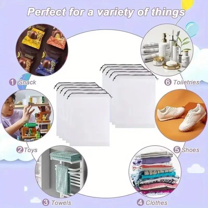 Herbruikbare doorzichtige make-uptassen – Eco PVC-vrije zakjes voor reistoiletartikelen, lekbestendig, 10-pack