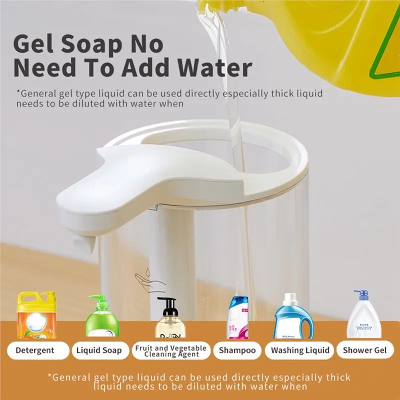 L65A-Automatic Detergent Dispenser Wall-Mounted Automatic Soap Dispenser 500Ml IPX5 Waterproof Sensor Hand Washing
