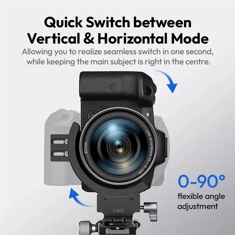 

ABKI-Ulanzi Camera Cage Quick Release Half Collar Rotatable Adapter Ring For DSLR Cameras, Vertical &Horizontal Rotation CA03 95