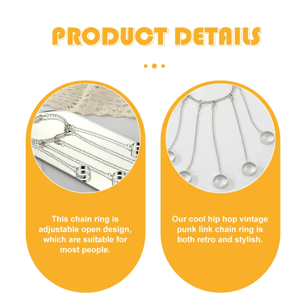 Kette Kombination Link Offene Paar Modelle Finger Schmuck Ringe Legierung Punk Hand Dekor