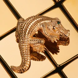 Cool 3D Gold Crocodile Metal Badge For Zp Lighter Grind Wheel Lighter DIY Decor Accessory Metal Badge Man Gift