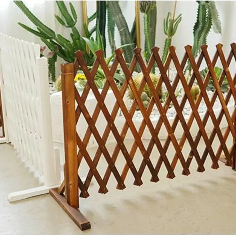 Outdoor Anti-Rot Fence Guard Solid Wood Grid Plant Stand Indoor Pet Barrier Adjustable Design Fence Flexible Garden Layout