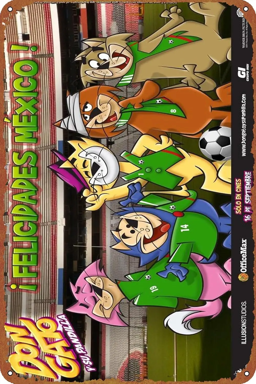 Don Gato y su pandilla, póster de aluminio metálico, decoración retro para el hogar, bar, oficina, cafetería, cocina, dormitorio, restaurante, garaje, super