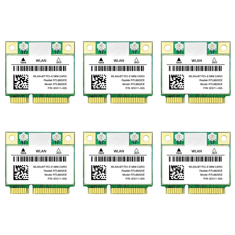 

6X RTL8822CE 1200 Мбит/с 2,4G/5Ghz 802.11AC Wi-Fi сетевая карта Mini Pcie Bluetooth 5,0 Поддержка ноутбука/ПК Windows 10/11