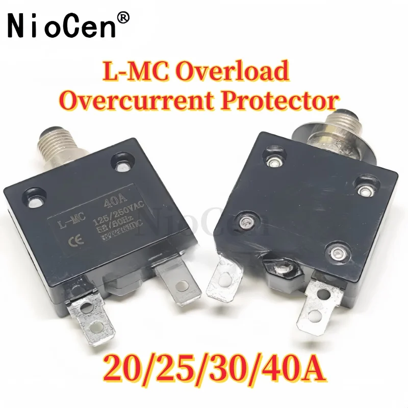 L-MC overload overcurrent protector 20/25/30/40A manual reset fuse switch Threaded waterproof cap A/B/C