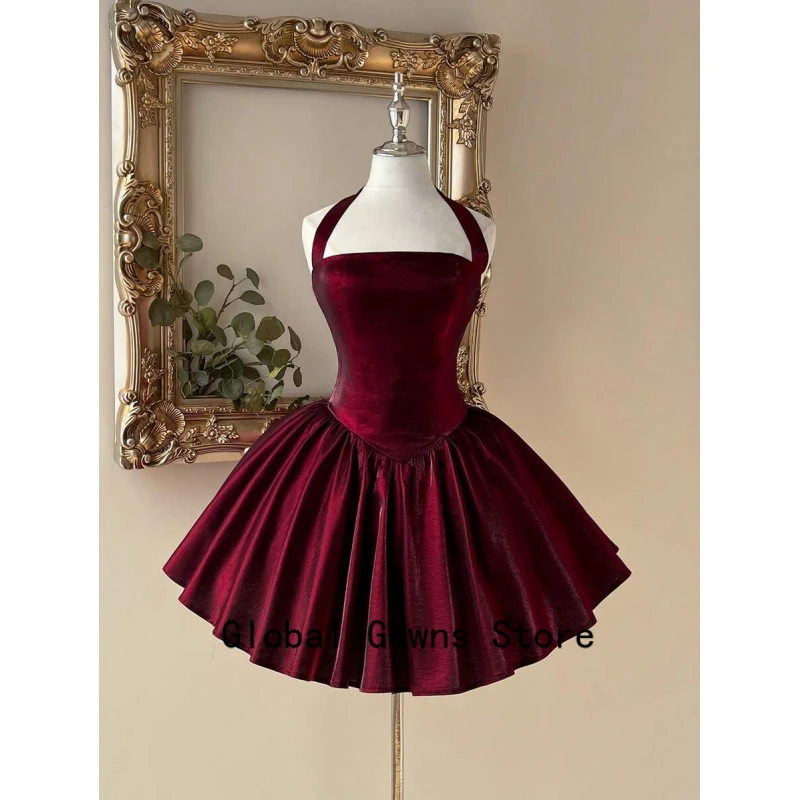 burgundy-classic-halter-homecoming-dresses-pleat-mini-robes-de-soiree-bespoke-special-occasion-dress-customized-платье-вечернее