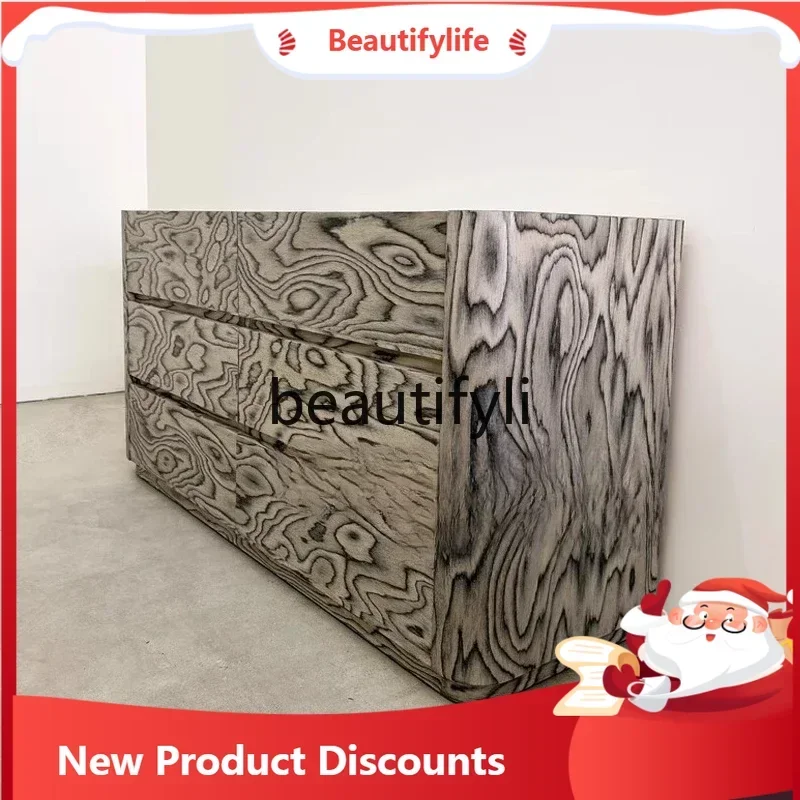 ssModern light luxury creative wabi wind porch chest cabinet living room bedroom drawer storage decorative cabinet ss26