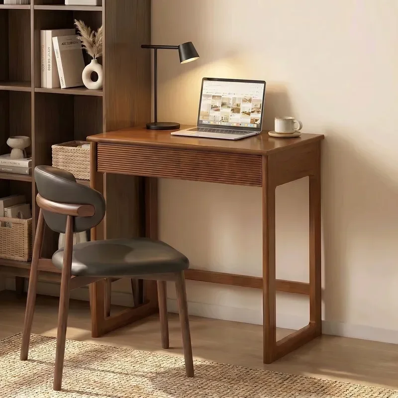 Solid Wood Computer Desk Compact Study Table for Small Apartment Bedroom Student Home Office Simple Writing Workstation