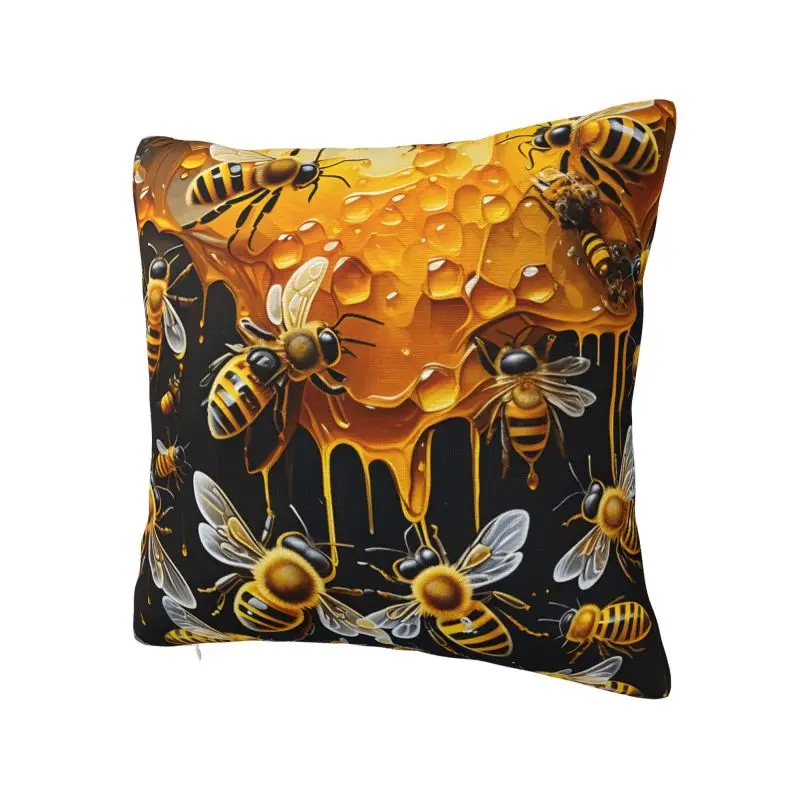 Modern Honey Bees Throw Pillow Covers Decoration 3D Printing Sofa Cushion Cover Polyester Soft Pillowslip Dakimakura
