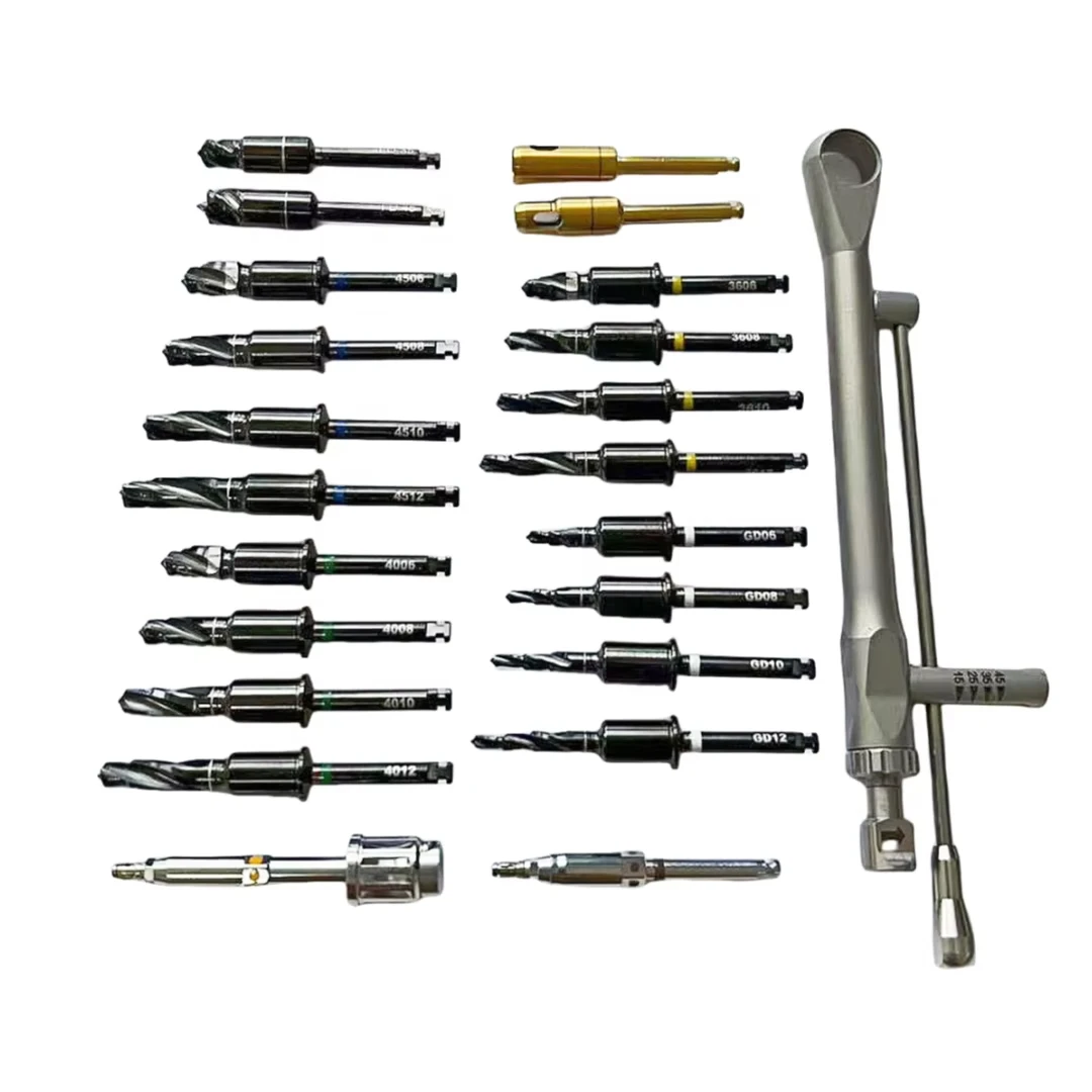 Teeth Guided Tool Guide Full Kit Digital Implant Planning Drills Tissue Punch Fixture Adaptor Final Drill Sleeves