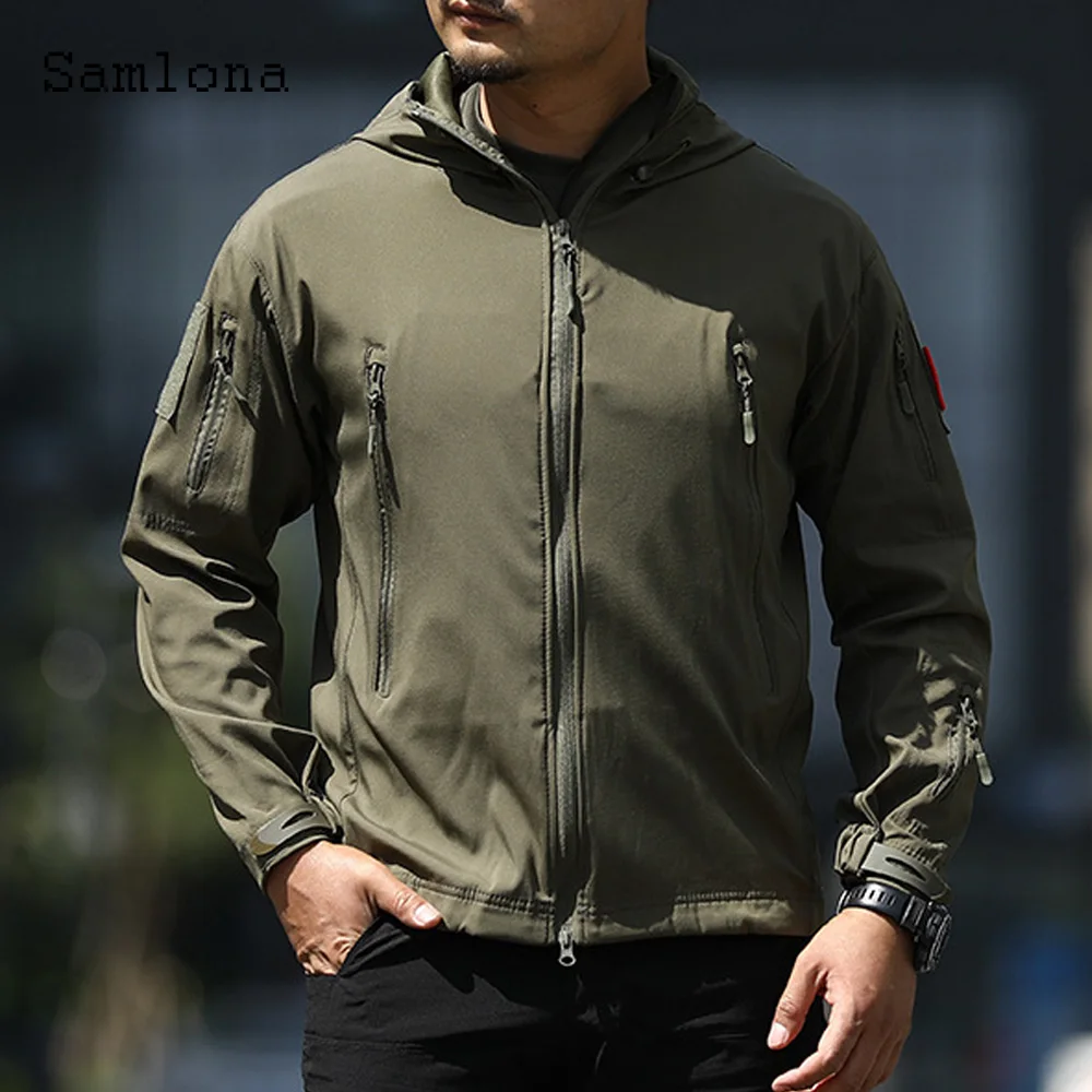 

2023 New Spring Autumn Men Hooded Jackets Army Green Slim Fits Motocycle Jacket Casual Outdoor Multi Zipper Sexy Mens Clothing