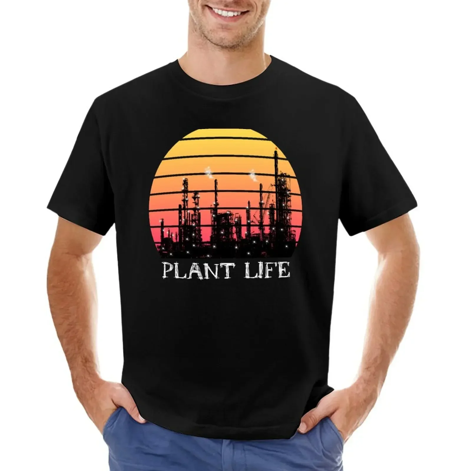 Футболка с изображением растительного завода, кавайная одежда на заказ, индивидуальный дизайн, Мужская футболка