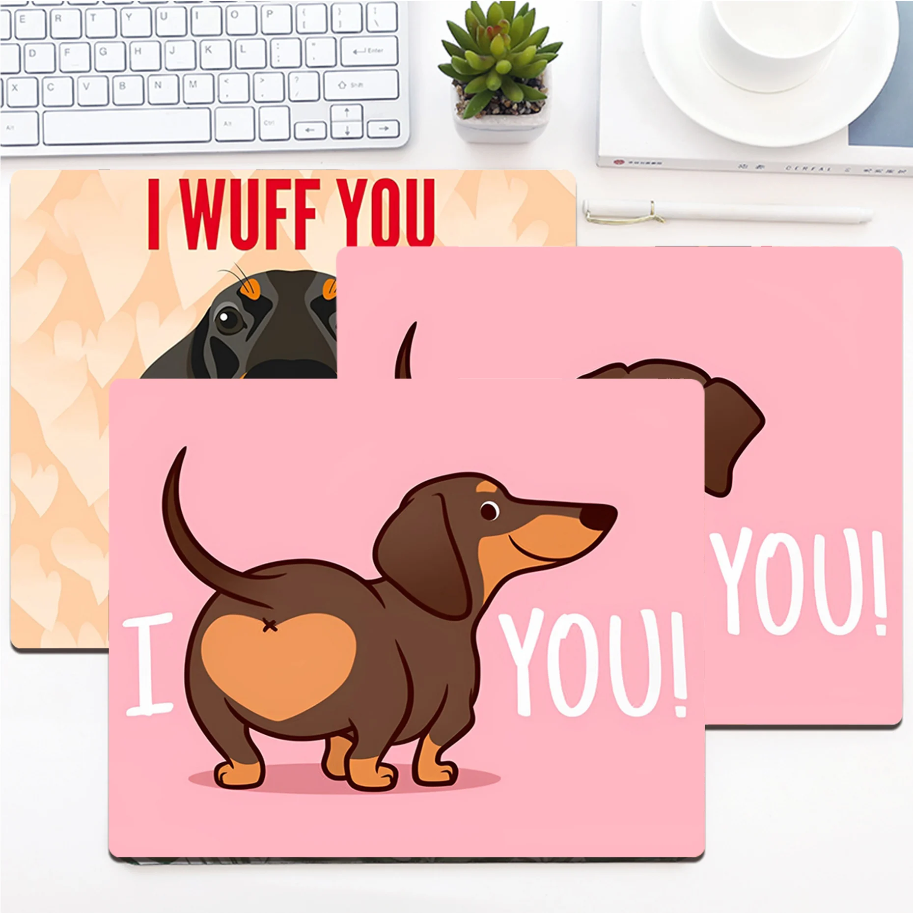 

Dachshund Dog Mousepad Small Office Computer Desk Mat Table Keyboard Big Mouse Pad Laptop Cushion Non-slip Deskpad Home Decor