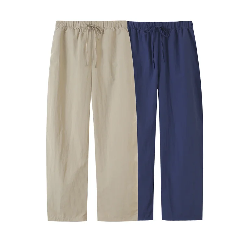 2026 Neue Revers-Reißverschluss-Cropped-Jacke & Elastische Weitbein-Hose Damen Zweiteiler Tech-Stoff Lässiger Passender Trainingsanzug – Detail 5