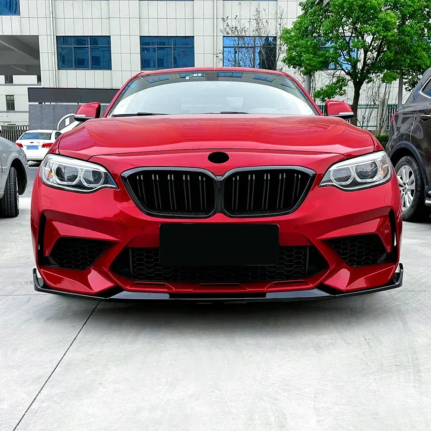 For BMW F87 M2 CS Coupe Competition 2016-2021 Car Front Bumper Splitter Lip Spoiler Diffuser Guard Body Kit Cover Tuning ABS