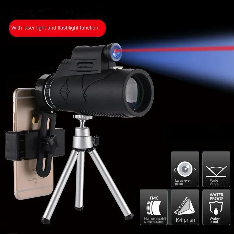 50X60 Can See The Scenery Through Mobile Phone High List Binoculars Outdoor Camping Mountaineering Hiking Monoculars