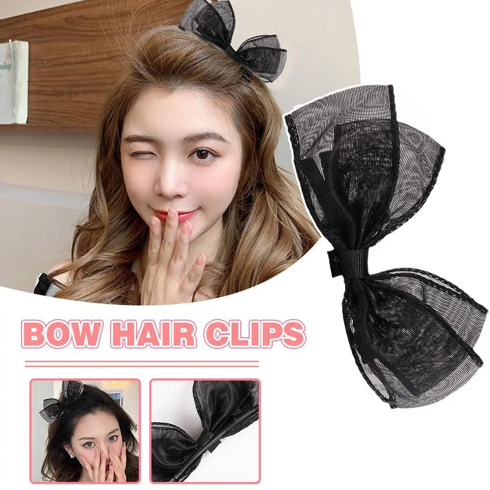 1Pcs Blackbow Hair Clips For Girls Kawii Barrettes Cute Hair Accessoires Kids Colored Ribbon Woman Hairpins Hairgrip Hot K0L9