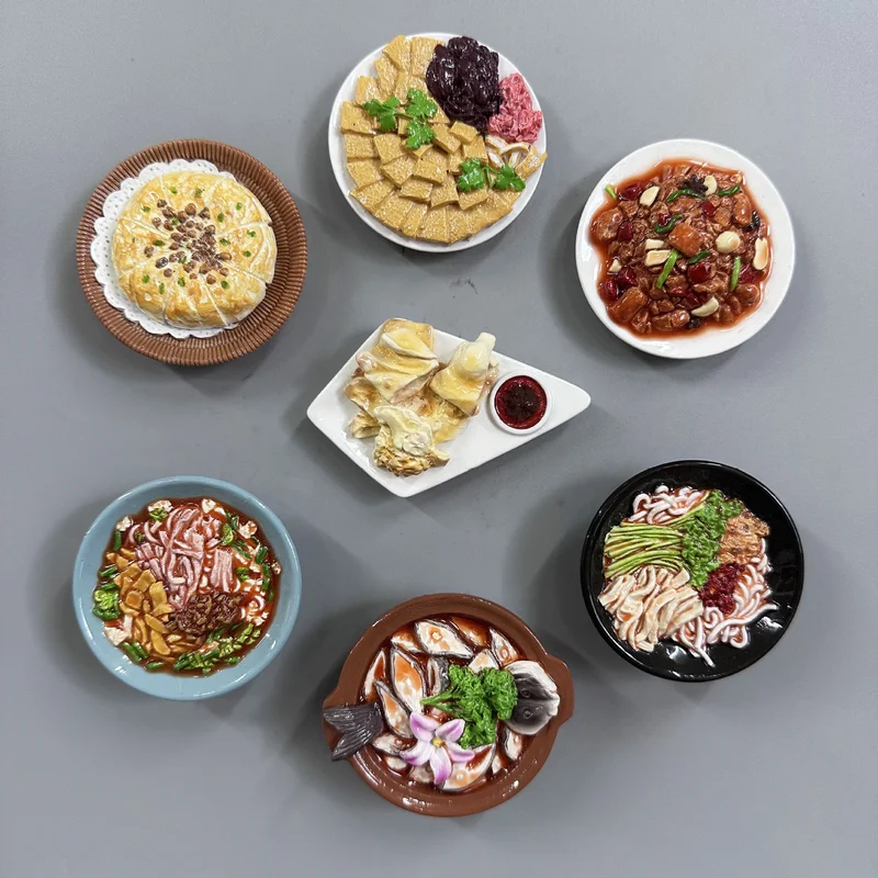 

New Creative Dali Food Refrigerator Magnet 3D Resin Sticker with Realistic Specialty Snacks Tourist Gifts and Souvenirs