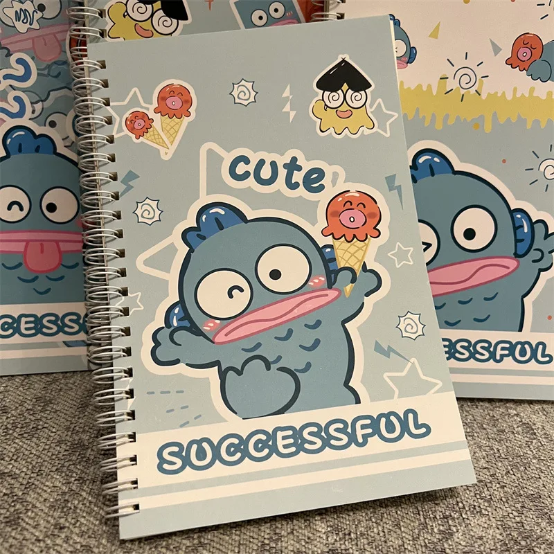 4Pcs Kawaii Cartoon Sanrio Hangyodon A5 Coil Book Diary Notebook Exercise Book Student Stationery Cute Christmas Gift For Girls