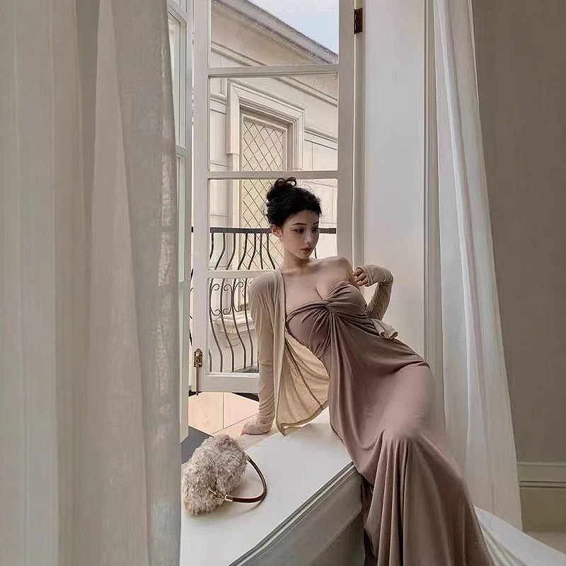 الرغبة النقية مثير أنبوب الأعلى اللباس أزياء مزاجه ضئيلة حمالة تويست اللباس للنساء #5