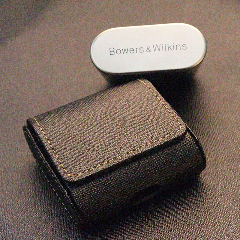 for B&W Bowers&Wilkins PI7 S2 / PI5 S2 / PI7 / PI5 Wireless Earbuds Leather Case Pouch Cover Bag