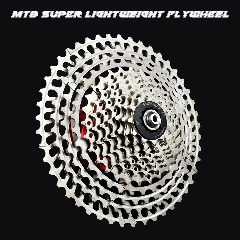 SUNSHINE Ultralight MTB Cassette CNC 10/11/12Speed 46-52T HG Freewheel for SHIMANO DEORE SLX XT SRAM Transmission