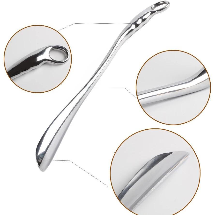 52.5cm Length Titanium Alloy Shoe Horns for Convenient Wearing Shoes Horn and Spoon Leather High Heel Shoes Hanging Spoon